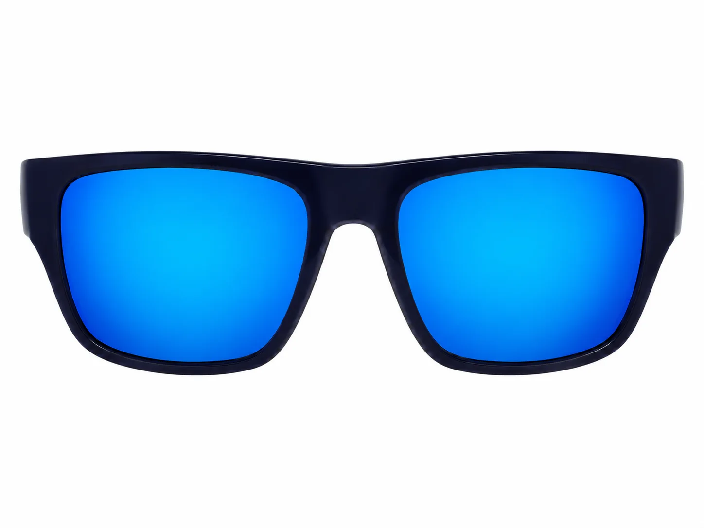 Vista frontal real de los lentes de sol Champion CHS-02 C3 con lente azul espejado